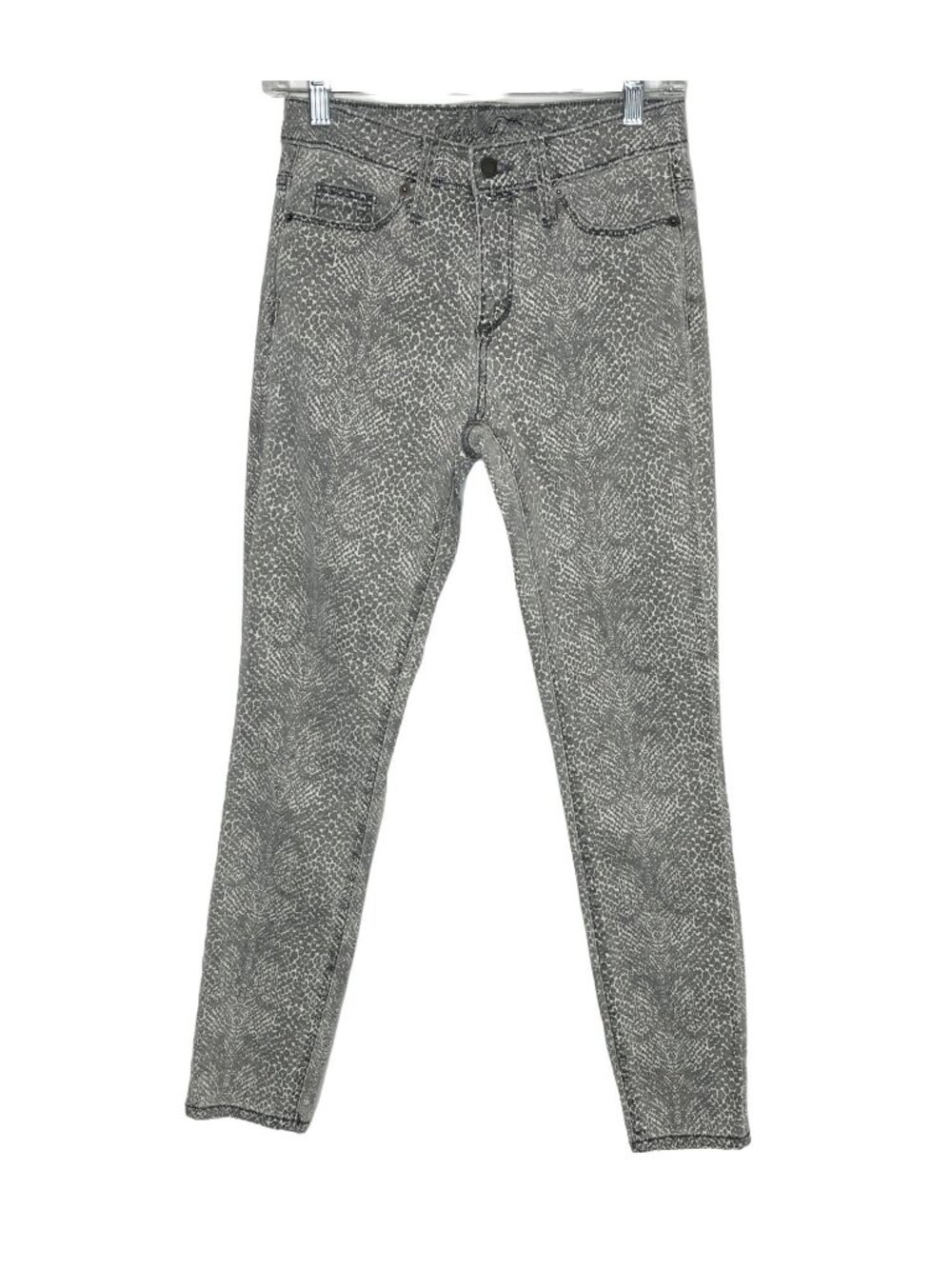Universal Thread Womens 0 25R Skinny Jeans Gray Animal Print High Rise